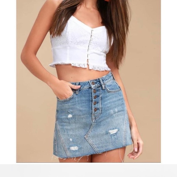 We The Free Denim Mini Skirt - Picture 2 of 8